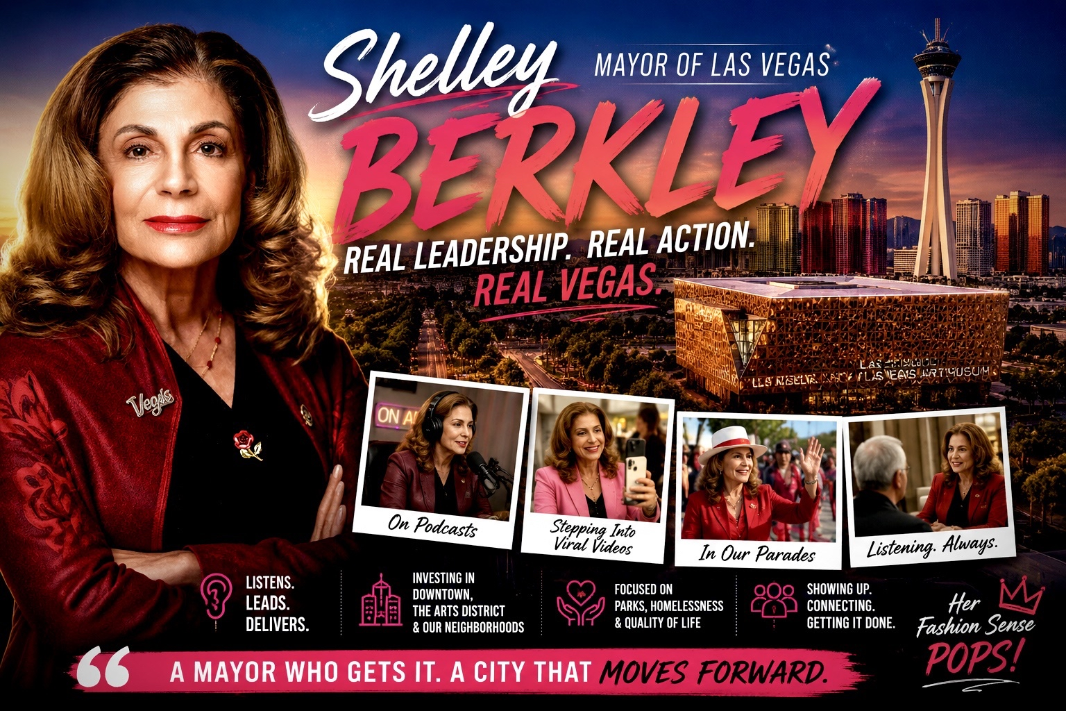 Shelley Berkley, Mayor of Las Vegas, Real Leadership Real Action Real Vegas