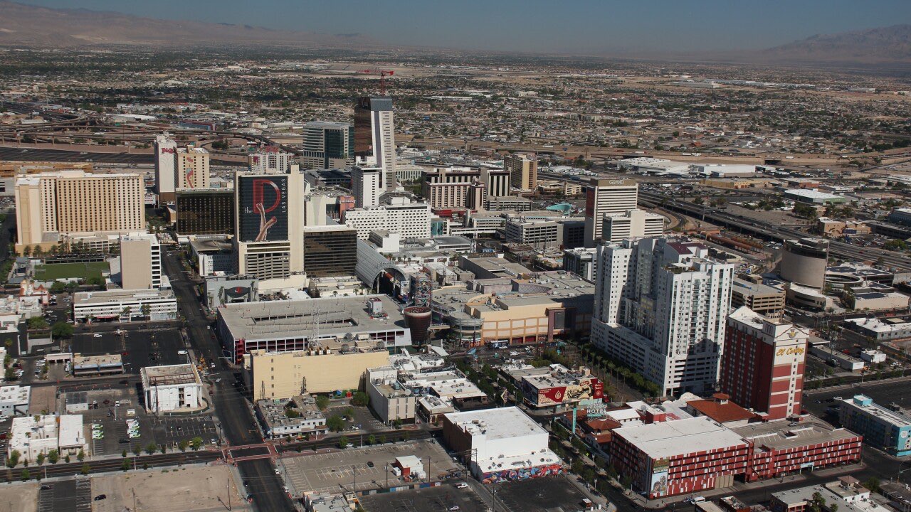 Aerial view of downtown Las Vegas